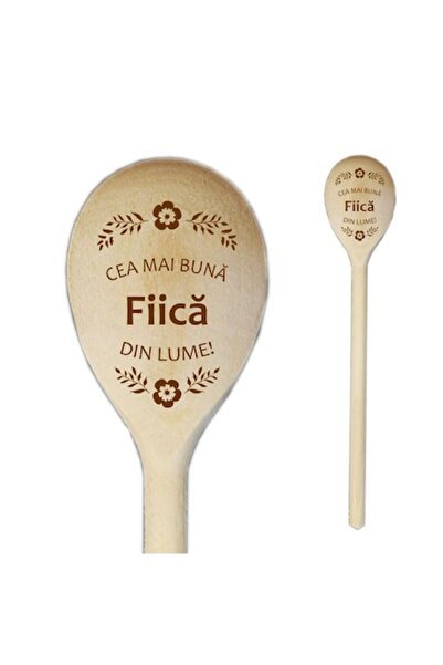 OEM Engraved Wooden Spoon for Daughter – 30 cm – Souvenir Gift