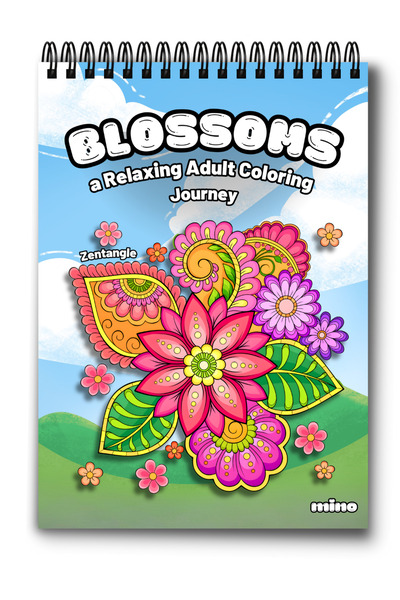 Mino Blossoms Antistress Coloring Book - 50 Zentangle Illustrations - Flower ...