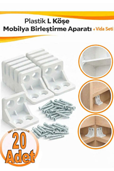 KARAPOLAT Plastik L Köşe Mobilya Birleştirme Aparatı | Mobilya Bağlantı Köşeb...