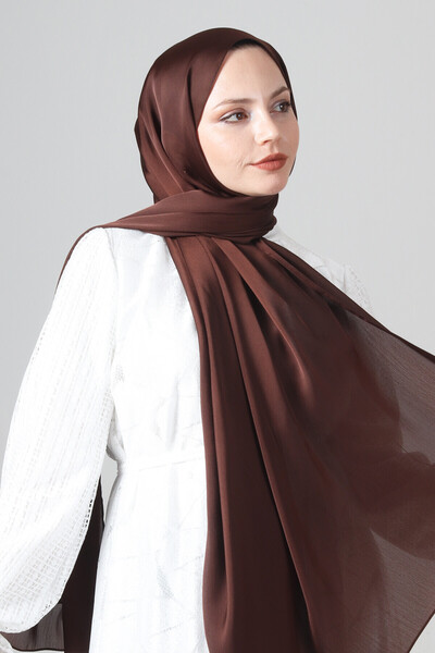 HAREM SCARF ACI KAHVE Como Saten Şal