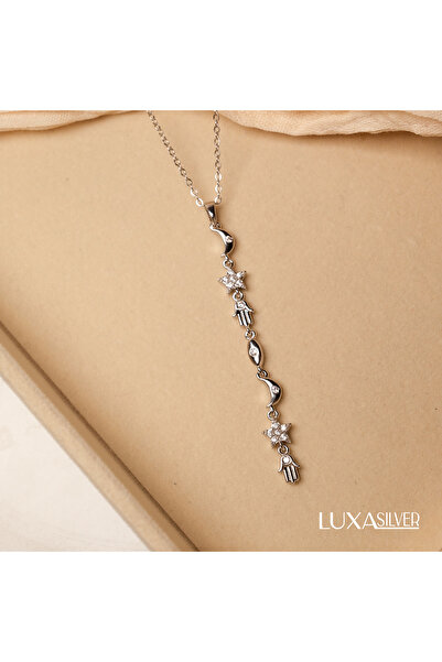 luxa silver jewellery Y Kolye / Ay, Yıldız Silver Yüksek Çelik Kolye / Ay, Yı...