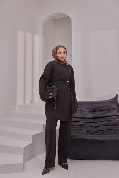 JESSE STORY Women's Modal Kupra Gold Accessory Top and Bottom Set