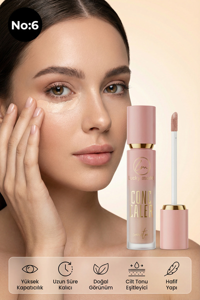 MUJGAN Likit Concealer Lucky Model - Yüksek kapatıcılık, Doğal Görünüm
