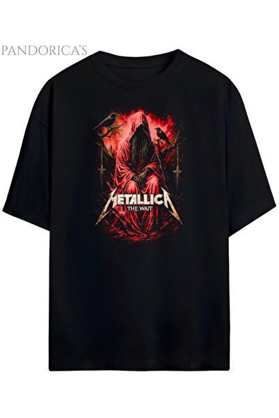 Grafftee Clothing تي شيرت قطني كبير الحجم مطبوع بتصميم ميتاليكا من Pandorica ...