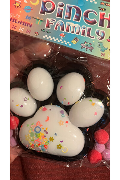 labubu sepeti SİYAH BEYAZ SUKUŞİ KEDİ PATİSİ DEV BOY 14 cm