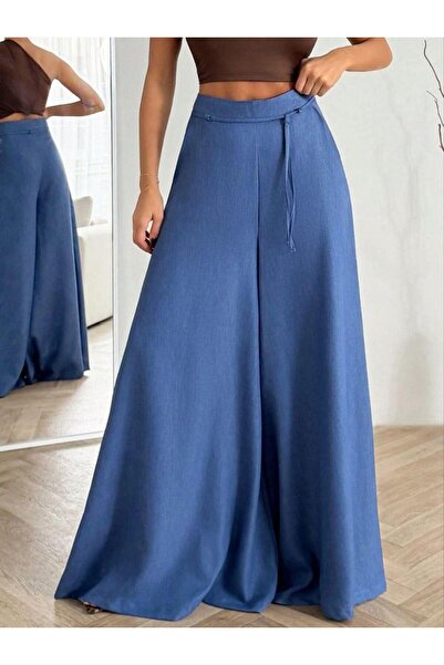 vikitekno Women's Premium Quality Linen Skirt Trousers