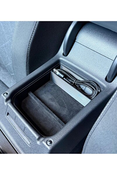 Volkswagen Golf 8 8.5 Mk8 2020-2025 ile uyumlu kolçak orta konsol düzenleyici siyah 2 KATLI