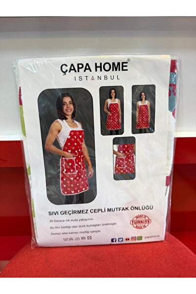 Çapa Home Liquid-Proof Spot-Proof Pocket Kitchen Vs Dishwashing Apron Gift Di...