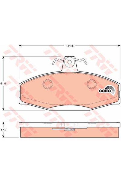 TRW Σετ τακάκια, δισκόφρενα GDB1280
