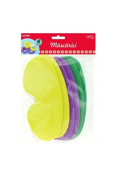 Daco Foam Mask, 6 Pieces/Set, Masquerade Model, Multicolor, with Elastic, Cra...