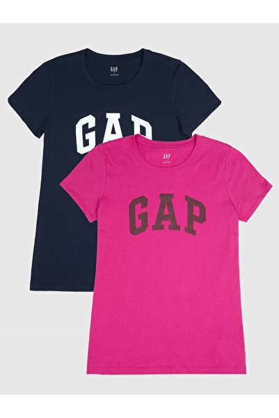 GAP Kadın Lacivert Logo T-Shirt (2'li)