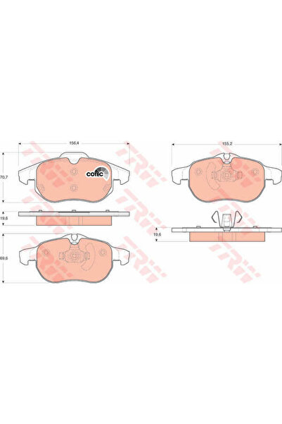 TRW Σετ τακάκια, δισκόφρενα GDB1613
