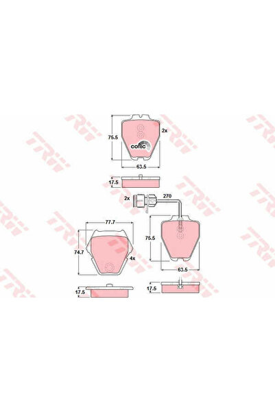 TRW Set plăcuțe de frână, frână cu disc GDB1371