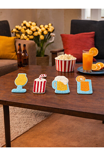 Fun Life Handmade Drink-Themed Coasters - Set of 4