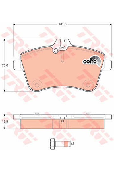 TRW Set plăcuțe de frână, frână cu disc GDB1628