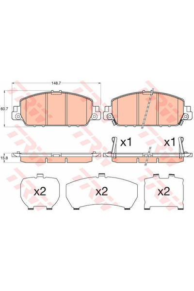 TRW Brake Pad Set, disc brake GDB3615