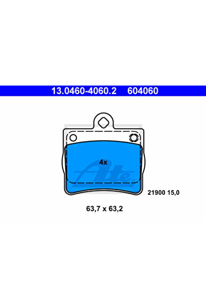 Ate Σετ τακάκια φρένων, δισκόφρενα 13.0460-4060.2