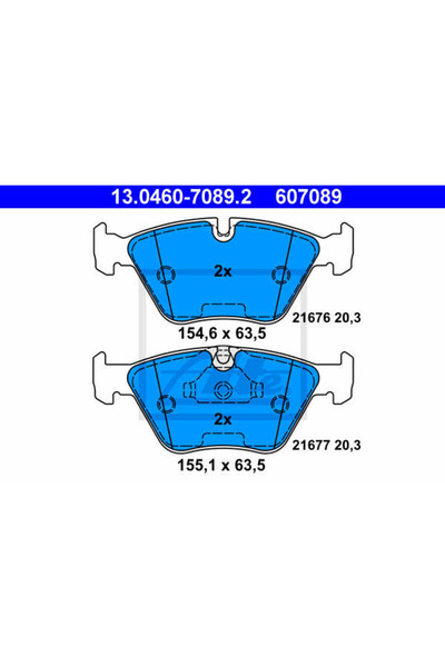 Ate Σετ τακάκια φρένων, δισκόφρενα 13.0460-7089.2