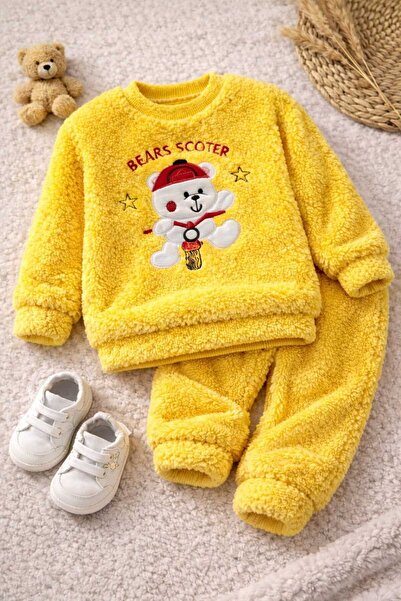 VameraCollection Çocuk Peluş Nakışlı Kışlık Eşoşman Takımı 2'li set