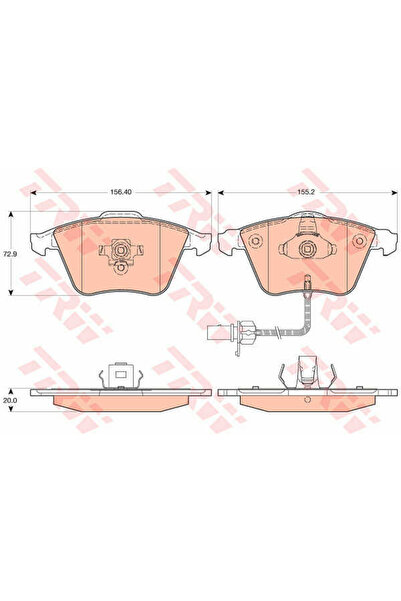 TRW Σετ τακάκια, δισκόφρενα GDB1617