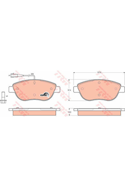 TRW Комплект спирачни накладки, дискови спирачки GDB1483