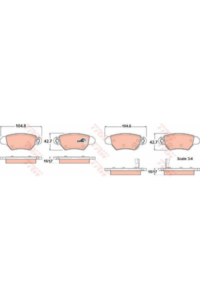 TRW Set plăcuțe de frână, frână cu disc GDB1352