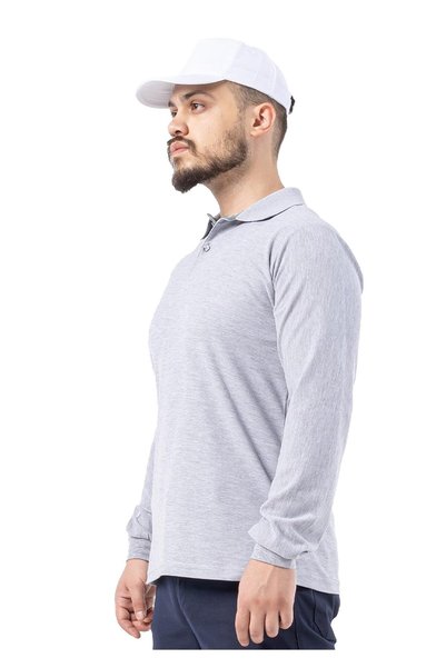 Frekans İş Güvenliği İş Kıyafetleri Safesawa Regular Polo Pike Summer Long Sleeve T-Shirt Gray 8107