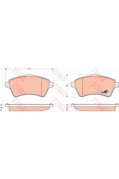 TRW Brake Pad Set, disc brake GDB1473