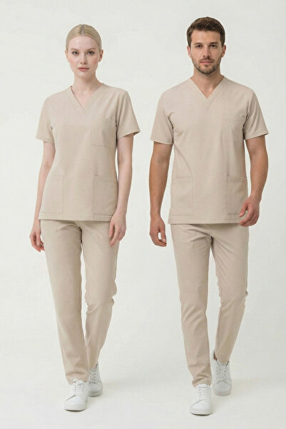 Pratik Medikal Moth Lycra Scrubs Doctor Nurse Uniformă Set cu mâneci liliac U...