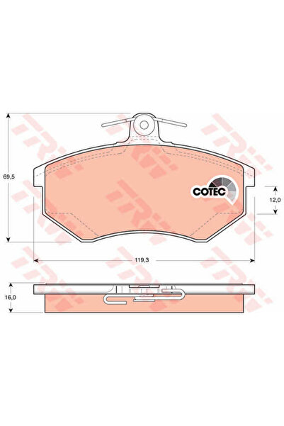 TRW Set plăcuțe de frână, frână cu disc GDB1048