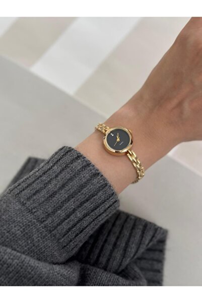 MERW Quincy Model Gold Black Color Metal Cord Vintage Series Women Wrist Watch