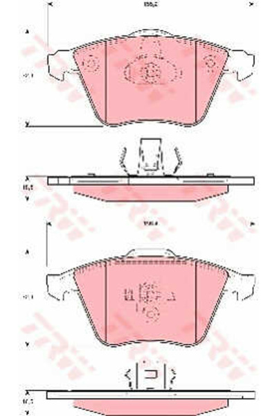 TRW Σετ τακάκια φρένων, δισκόπλακα Gdb1607 Cadillac Bls/Bls Wagon Chevrolet V...
