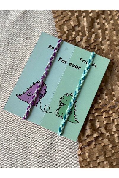 Sfenks. Best Friends Forever Örgü Bileklik Seti (2’li) 🦖