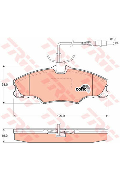 TRW Set plăcuțe de frână, frână cu disc GDB1193