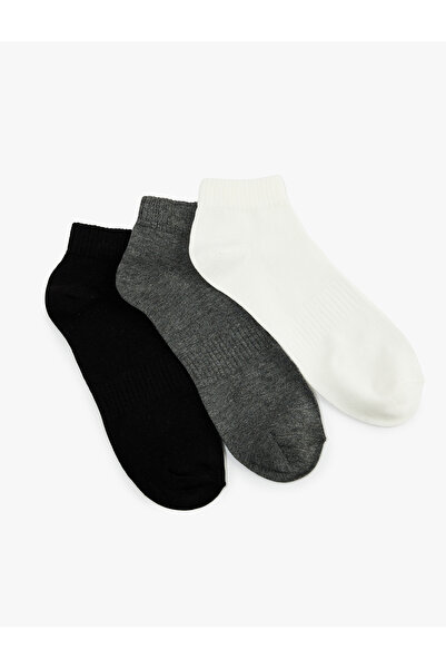 Koton Σετ 3 βαμβακερών βασικών καλτσών-μποτάκια