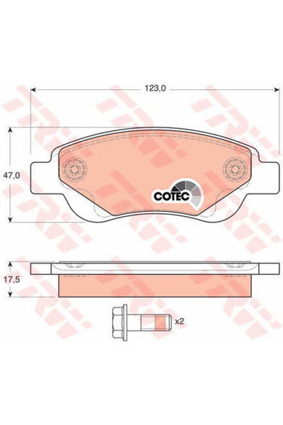 TRW Brake Pad Set, disc brake GDB1633