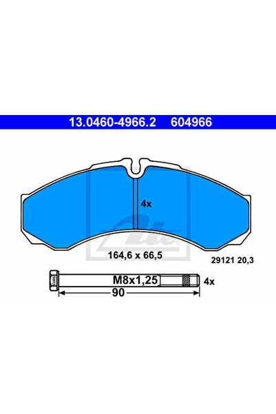 Ate Set plăcuțe de frână, frână cu disc 13.0460-4966.2