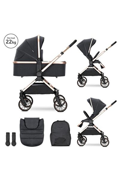 LORELLİ 2-in-1 Stroller Reya, Reversible Seat/Handle, Carrycot, 22 kg, Black