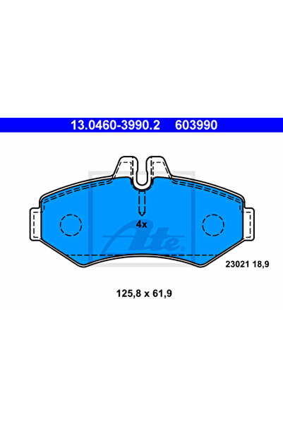 Ate Σετ τακάκια φρένων, δισκόφρενα 13.0460-3990.2