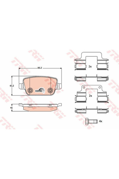 TRW Brake Pad Set, disc brake GDB1708