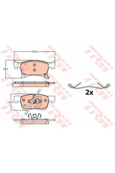 TRW Set plăcuțe de frână, frână cu disc GDB2091