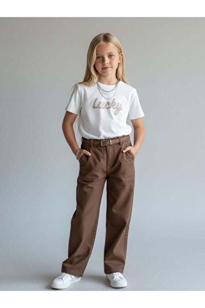 Zekids Tricou din bumbac cu imprimeu Lucky pentru fete