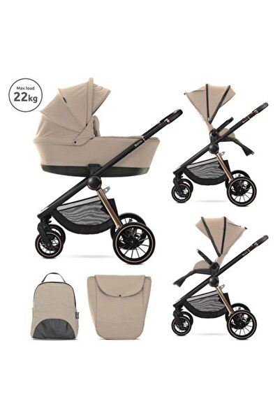 LORELLİ 2-in-1 Baby Stroller Bianca, Aluminum Frame, Up to 22 kg, Beige