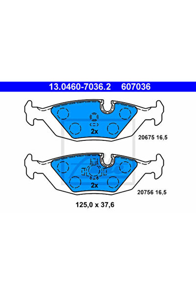 Ate Σετ τακάκια φρένων, δισκόφρενα 13.0460-7036.2