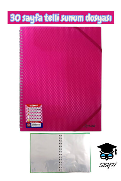 SEYFİKİRTASİYE a4 ebat spiralli sunum dosyası 30 yaprak plastik kapak
