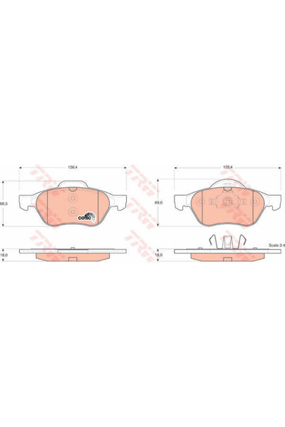 TRW Set plăcuțe de frână, frână cu disc GDB1540