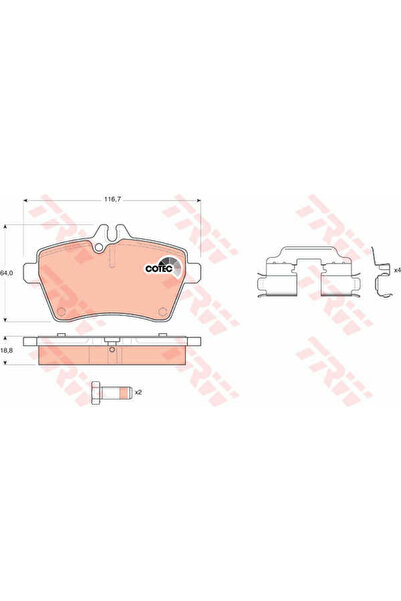 TRW Set plăcuțe de frână, frână cu disc GDB1629