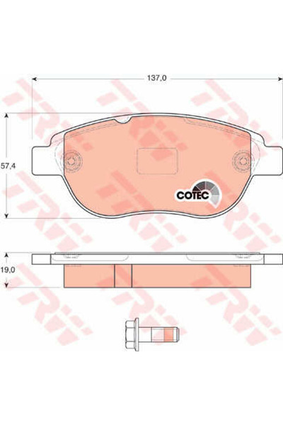 TRW Set plăcuțe de frână, frână cu disc GDB1624