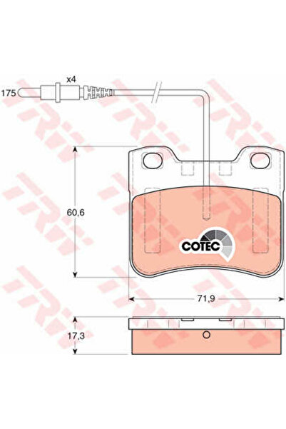 TRW Σετ τακάκια, δισκόφρενα GDB1031
