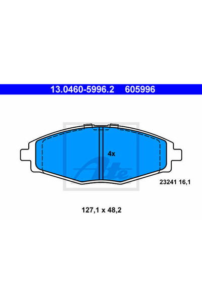 Ate Комплект спирачни накладки, дискови спирачки 13.0460-5996.2